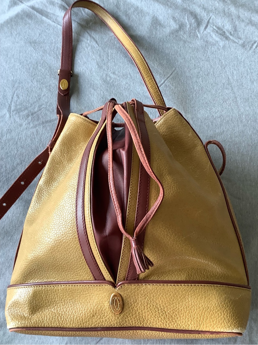 Cartier Draw String Bucket Crossbody Bag